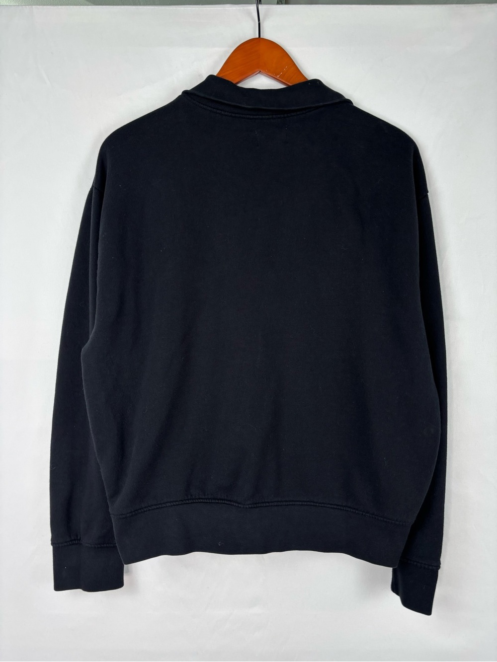 Mate Organic Fleece Quarter Zip Sweatshirt Black Size M - Picture 3 of 5